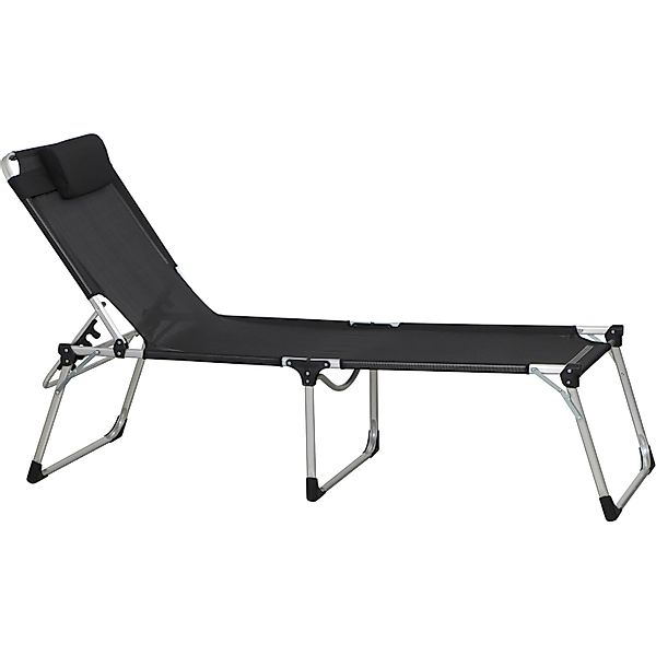 Siena Garden Dreibeinliege Sole Schwarz 214 cm x 70 cm x 45 cm günstig online kaufen