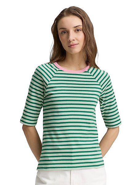TOM TAILOR Denim Rundhalsshirt mit Streifen-Muster günstig online kaufen