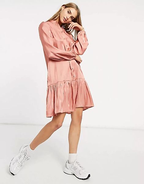 Y.A.S. – Peachy – Langärmliges Minikleid in Rosa günstig online kaufen
