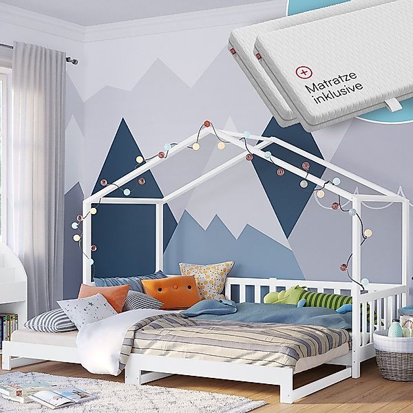 Bellabino Kinderbett Bia mit Lattenrost (weiß, günstig online kaufen