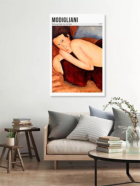 Poster / Leinwandbild - Amedeo Modigliani: Nu Couché De Dos günstig online kaufen