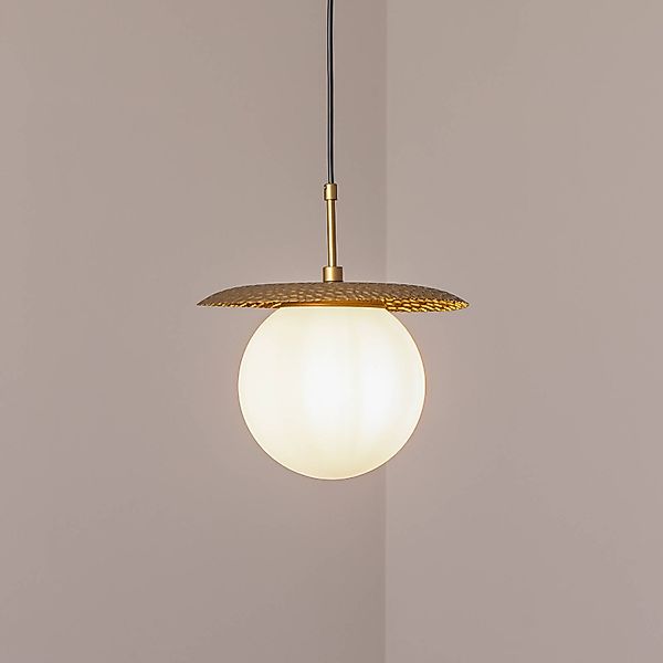 Hängeleuchte Anemon, goldfarben, Glas, Ø 30 cm, E27 günstig online kaufen