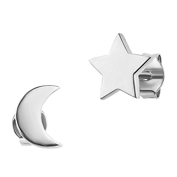 CAÏ Paar Ohrstecker "925 Sterling Silber rhodiniert Mond Stern" günstig online kaufen