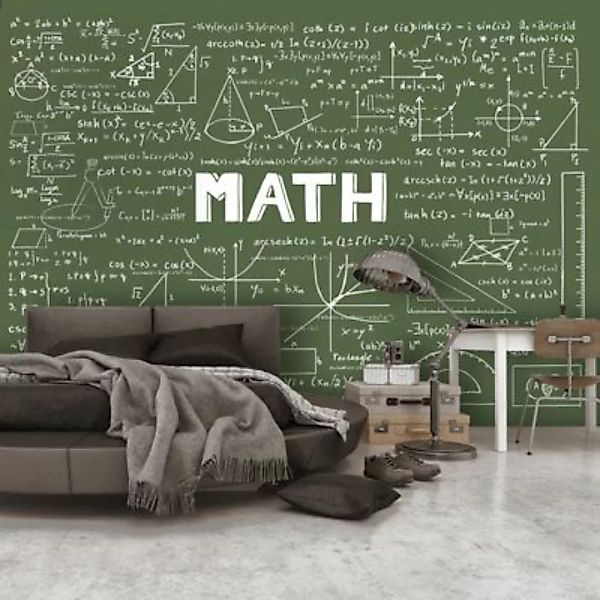 artgeist Fototapete Mathematical Formulas grün/weiß Gr. 250 x 175 günstig online kaufen