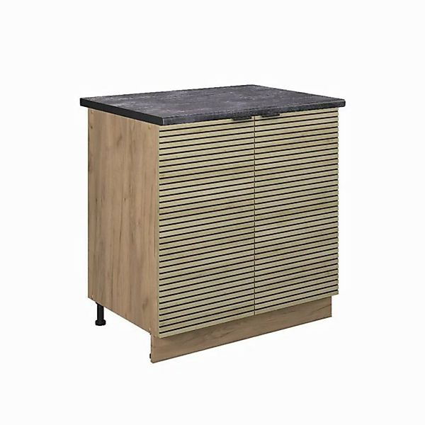 Vicco Spülenunterschrank Fame-Line, Eiche Paneel/Goldkraft Eiche, 80 cm mit günstig online kaufen