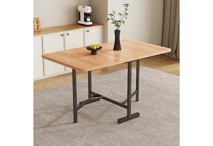 BBWL Esstisch Ausziehbarer Klapptisch in natürlicher Holzoptik 120 x 80 cm günstig online kaufen
