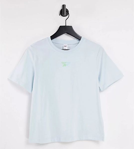 Reebok – T-Shirt in Grün mit Logoprint auf dem Rücken günstig online kaufen