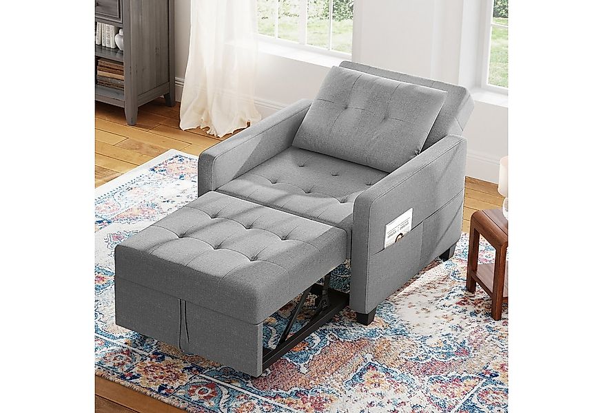 OUNUO Sofa Schlafsofa Klein 3 in 1, Klappsofa & Schlafhocker mit Bettfunkti günstig online kaufen