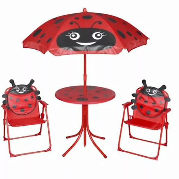 vidaXL 3-tlg. Garten-Bistro-Set Kinder mit Sonnenschirm Rot rot  Kinder günstig online kaufen