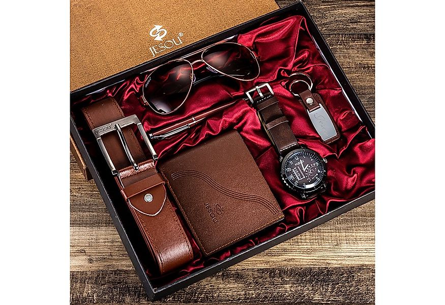 ibettertec Geldbörse 6PCS Geschenk für Männer Gürtel Set(Geburtstag Geschen günstig online kaufen