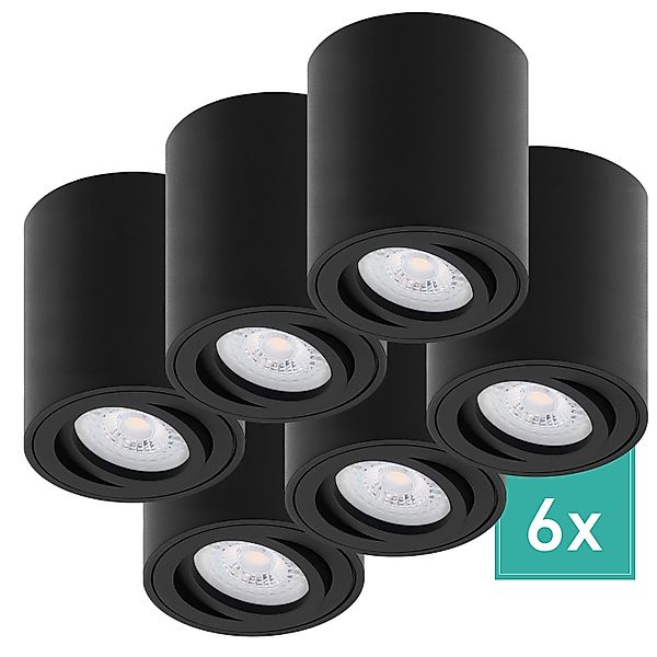 Oktaplex 6er Set Aluminium Deckenspot Lile M Schwenkbar inkl. LED-Module Wa günstig online kaufen