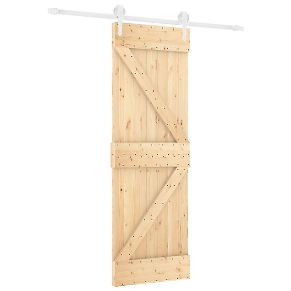 vidaXL Schiebetür mit Beschlag 70x210 cm Massivholz Kiefer 3203211 günstig online kaufen