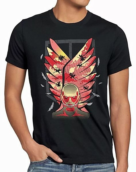 style3 T-Shirt Attack Wings Aufklärungstruppe AoT Titan Wappen Eren Riesen günstig online kaufen