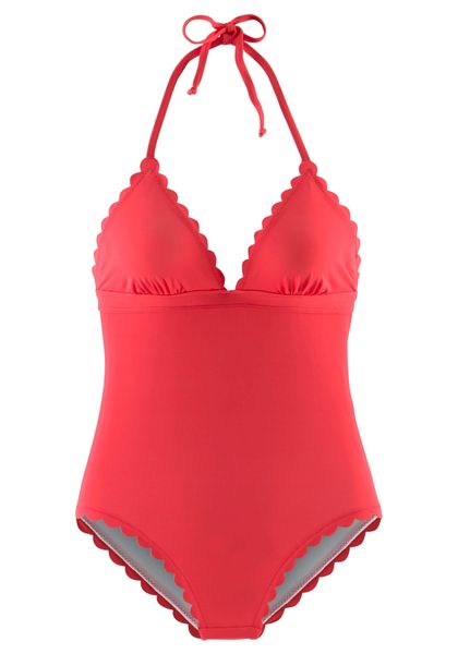 LASCANA Badeanzug Scallop mit gelaserter Wellenkante günstig online kaufen