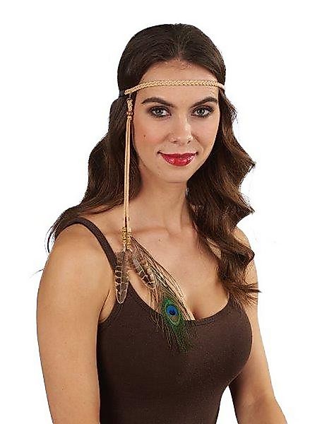 Metamorph Hippie-Kostüm Stirnband mit Federdeko, Kopfschmuck für Hippies, U günstig online kaufen