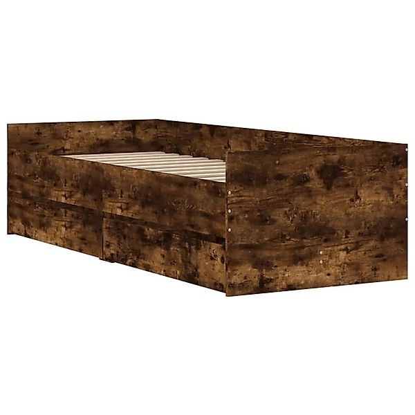vidaXL Bett mit Schubladen Räuchereiche 75x190 cm 3207361 günstig online kaufen
