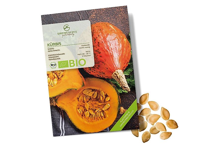 Growgreens Gemüsesamen BIO Kürbis Samen (Hokkaido) - Kürbis Saatgut aus bio günstig online kaufen