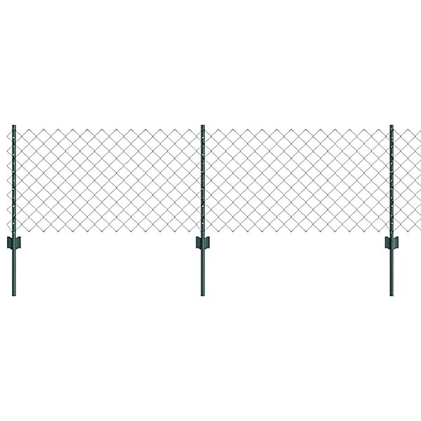vidaXL Zaun mit Pfosten Grün 0,6 x 10 m Stahl und PVC 3336238 günstig online kaufen