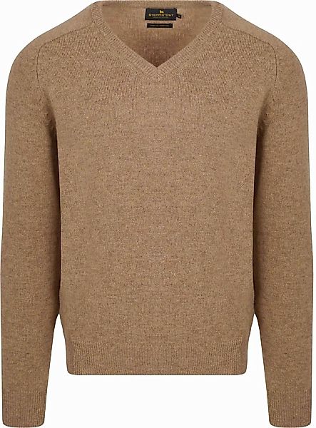 Steppin' Out Pullover V-Ausschnitt Lammwolle Camel - Größe S günstig online kaufen