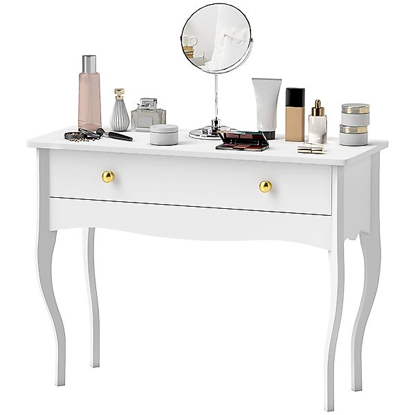 HOMCOM Schminktisch, Make-up-Tisch mit großer Schublade und geschwungenen B günstig online kaufen