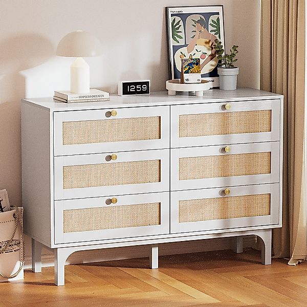 VINGLI Sideboard, Rattan Kommode mit 6 günstig online kaufen