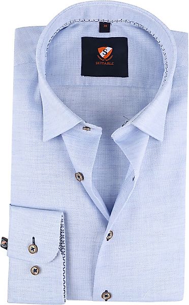 Suitable Hemd Melange Blau - Größe 43 günstig online kaufen