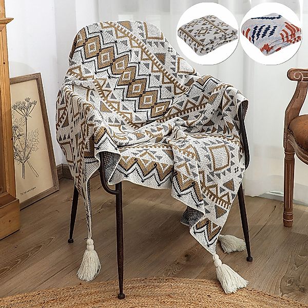 Picknickdecke Boho Decke Sofadecke mit Quaste,Tagesdecke, günstig online kaufen