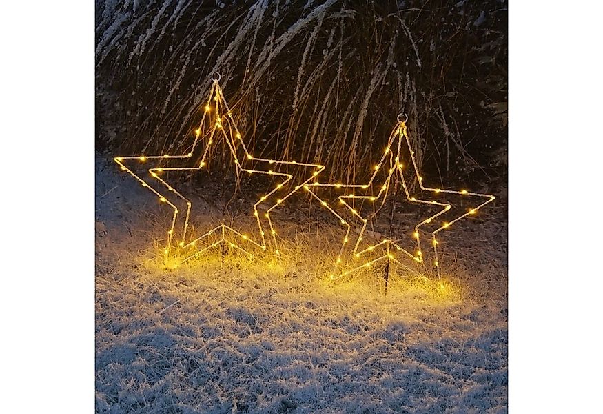 Online-Fuchs Dekostern - 2 Sterne mit LED-Lichterkette & Timer - Weihnachts günstig online kaufen