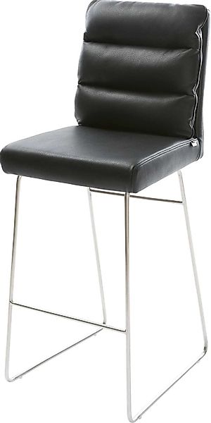 DELIFE Barhocker Pela-Flex, Kufengestell Edelstahl Echt-Leder günstig online kaufen