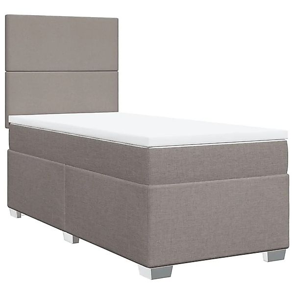 vidaXL Boxspringbett mit Matratze Taupe 100x200 cm Stoff 3292696 günstig online kaufen