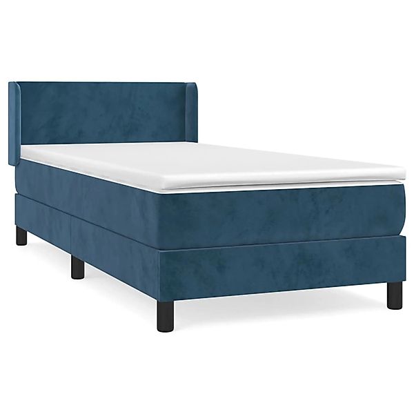 Vidaxl Boxspringbett Mit Matratze Dunkelblau 100x200 Cm Samt günstig online kaufen