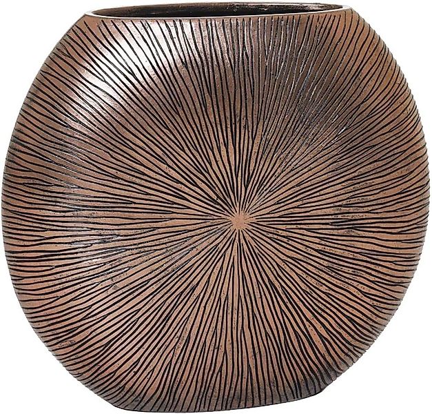 VIVANNO Bodenvase Fiberglas ATENA Rund - Gold Mit Muster (1 St), 55x50 cm günstig online kaufen