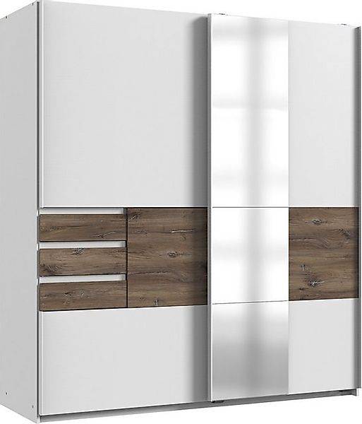 freiraum Schwebetürenschrank Bamberg (BxH: 180x198 cm) in WEISS + FLAGSTAFF günstig online kaufen