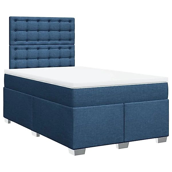 vidaXL Boxspringbett mit Matratze Blau 120x200 cm Stoff 3290475 günstig online kaufen
