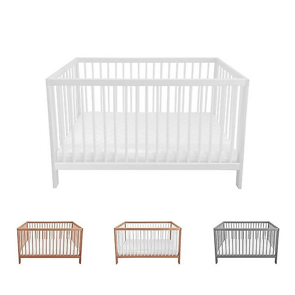 Lantigo Babybett Babybett 120x60 cm Weiß ohne Matratze, Einfache Montage günstig online kaufen