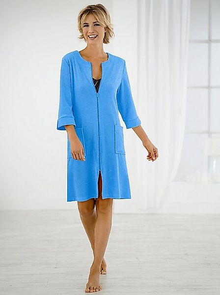 Witt Damenbademantel Bademantel 3/4-Arm, Länge ca. 100 cm, Baumwolle, Reißv günstig online kaufen