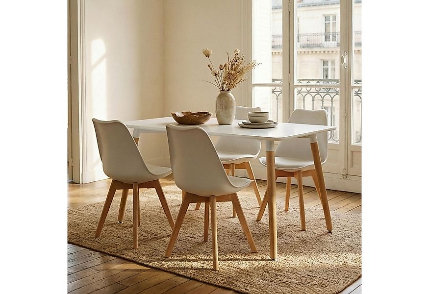 IDIMEX Essgruppe SHANNON ABBY, Esstisch klein 120x70 cm mit 4 Stühlen skand günstig online kaufen