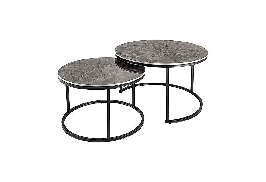 riess-ambiente Couchtisch ELEGANCE Ø70cm grau / schwarz (Set, 2-St), Wohnzi günstig online kaufen