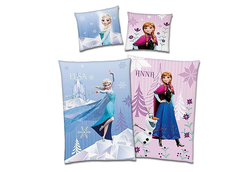 Familando Kinderbettwäsche Set Disney Frozen Die Eiskönigin 135x200 + 80x80 günstig online kaufen