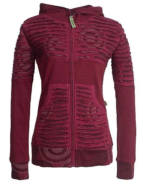 Vishes Kapuzensweatjacke Hoodie Kapuzenjacke mit Cutwork günstig online kaufen