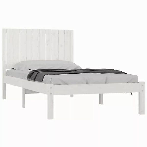 vidaXL Bett Massivholzbett ohne Matratze Weiß 100x200 cm Kiefernholz günstig online kaufen