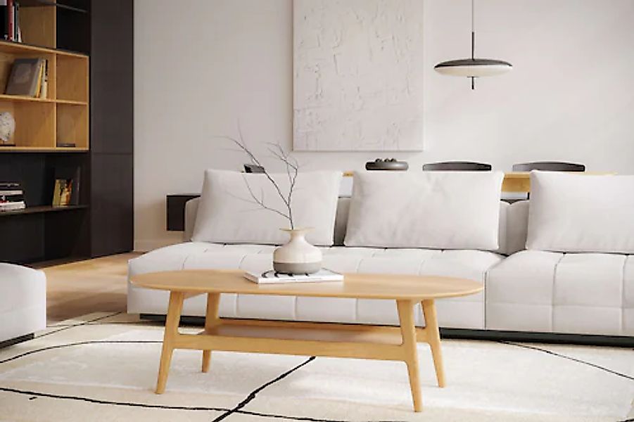 Woodman Couchtisch »Curved«, Scandi Design, Breite 130 cm günstig online kaufen