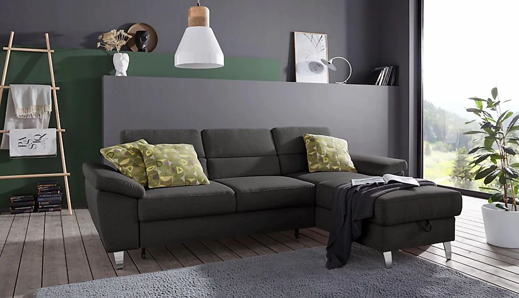 sit&more Ecksofa »Sorano L-Form«, wahlweise mit Bettfunktion und Bettkasten günstig online kaufen