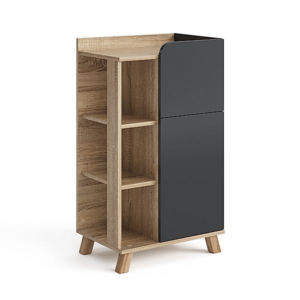 Vicco Unterschrank Karen Anthrazit/Sonoma 50 x 90 cm mit Tür und Schublade günstig online kaufen