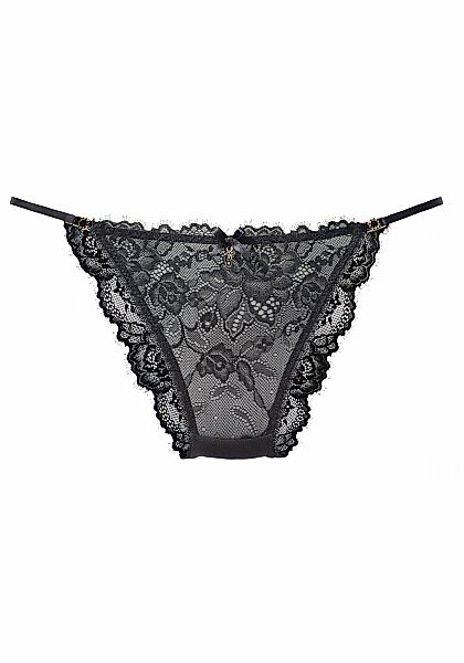 LASCANA Tanga, mit feiner Satinschleife und extravaganten Strassaccessoires günstig online kaufen