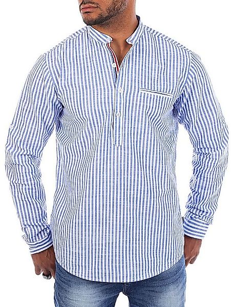 CARISMA Langarmhemd Herren Baumwoll Leinen Mix Tunika Hemd 8454 Regular Lan günstig online kaufen