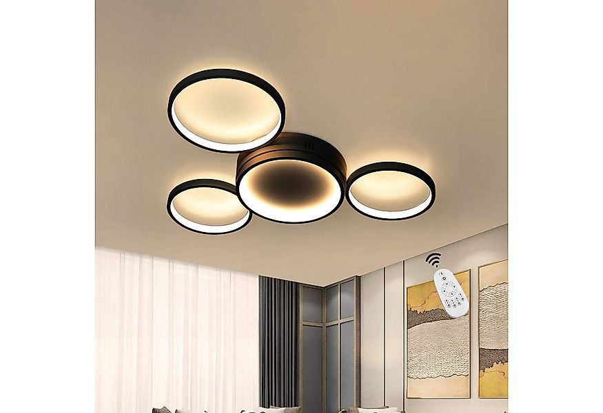 Nettlife LED Deckenleuchte 4 Flammig Ring weiß Fernbedienung Dimmbar, Dimmb günstig online kaufen