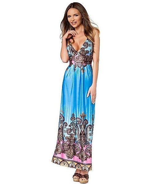 Atixo Sommerkleid Maxikleid Strandkleid langes Kleid Sommerkleid in blau ge günstig online kaufen