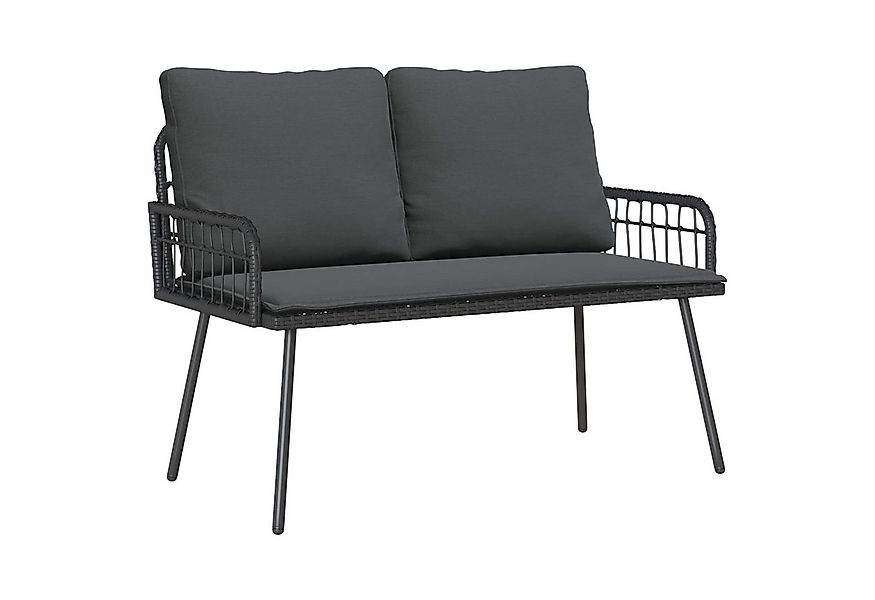 vidaXL Gartenstuhl Gartenbank mit Kissen Anthrazit 114 x 64 x 90cm Stahl (1 günstig online kaufen