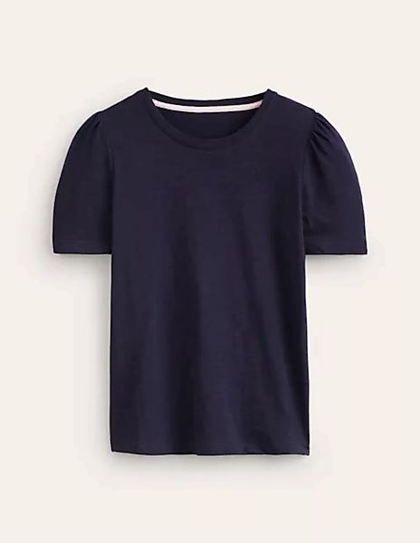 T-Shirt mit Puffärmeln aus Baumwolle Damen Boden, Marineblau günstig online kaufen